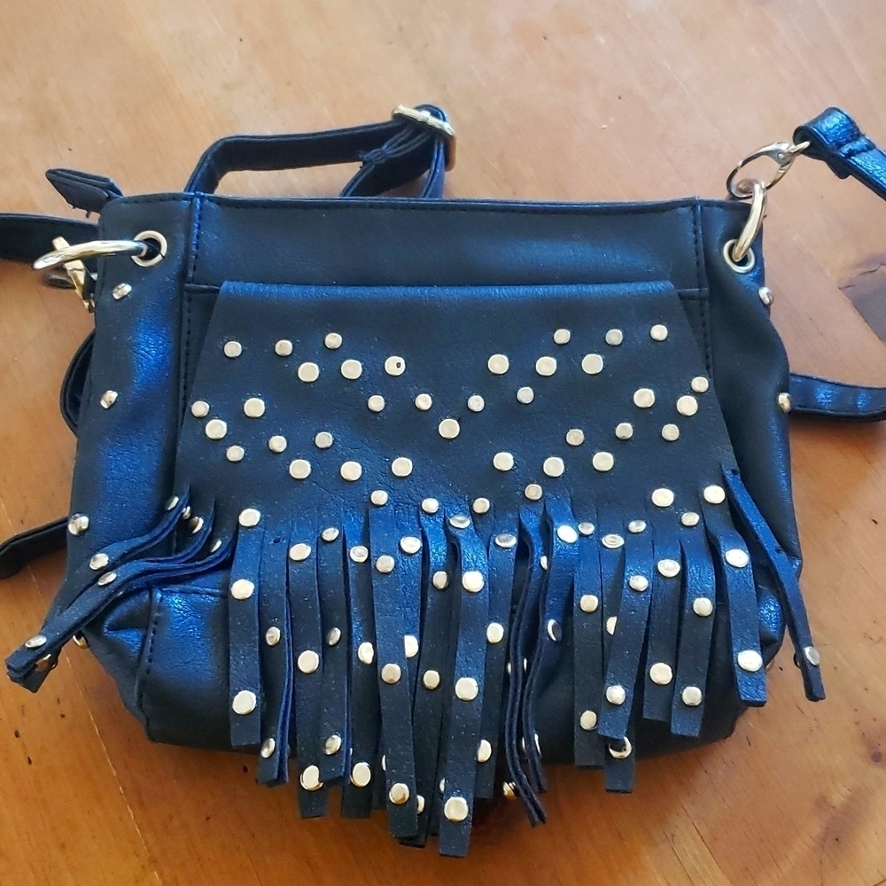 Arden B. Black with gold accents purse